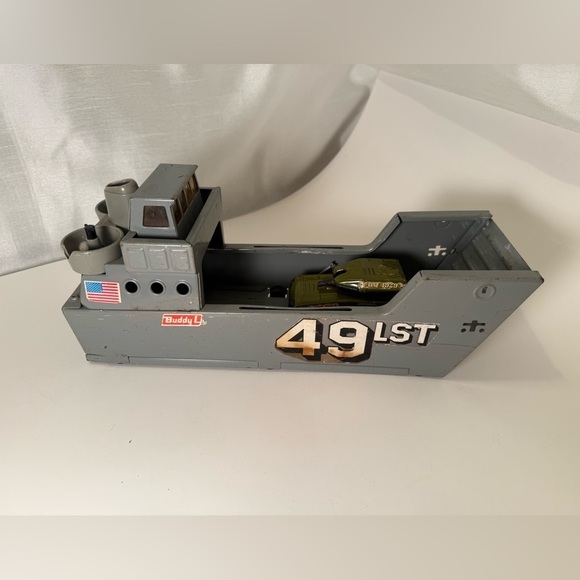 buddy L Other - Vintage Buddy L Metal Navy 49 LST Carrier And Buddy Metal Army Tank!